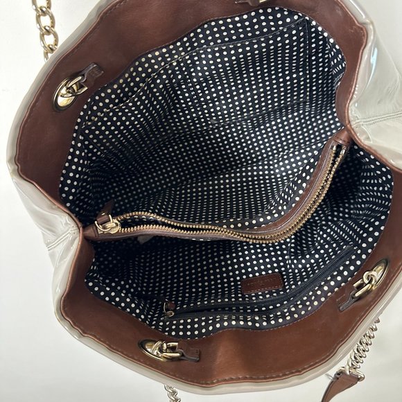 Kate Spade Colorblock Chain-Link Patent Leather Shoulder Bag - Picture 6 of 7